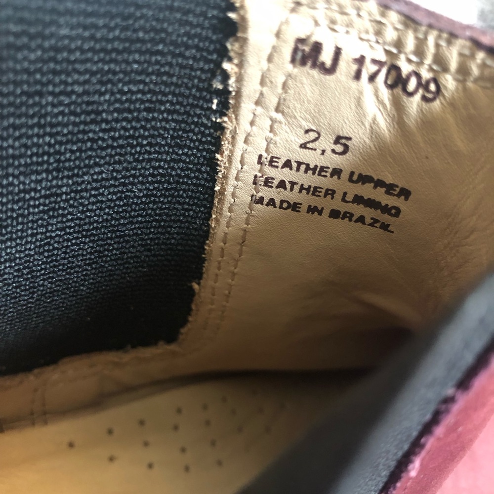 Marc Joseph of New York Girls Ankle Boots Burgundy Wine Nubuck Leather size 2.5M - Picture 9 of 15